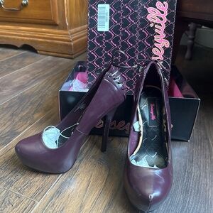 Betseyville Plum Platform Heels